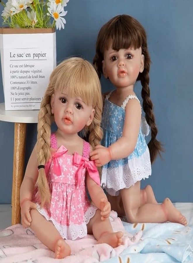 JRS TRADERS Reborn Baby Dolls,Reborn Doll Kit Lifelike Baby Doll Silicone Limbs&Head Silicone Vinyl Baby Toy for Christmas for Birthday(Brown Eyed Doll) - Image 3